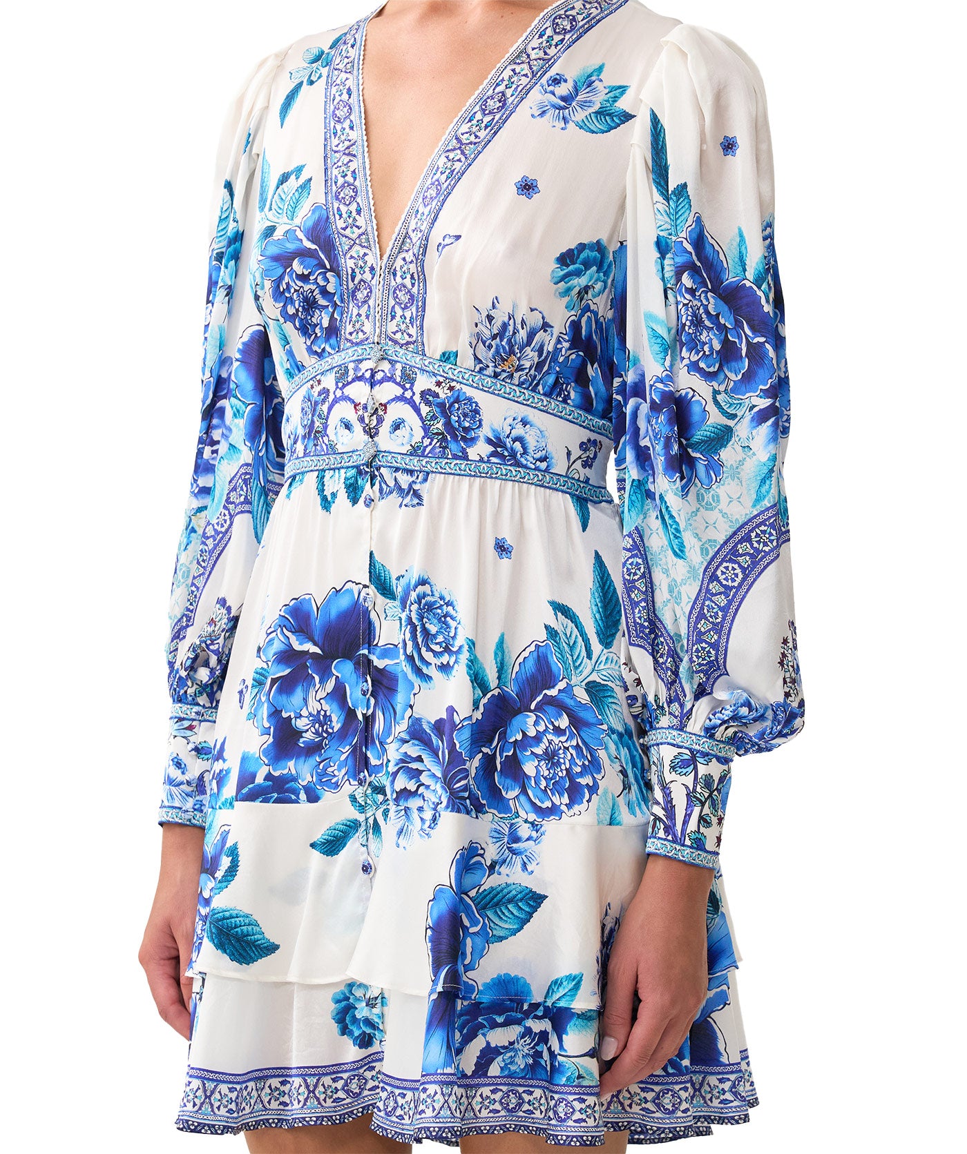 CAMILLA Ceramic Garden Button Front Frill Dress 00037049 – Ocean Drive