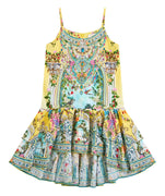 The CAMILLA Tales of Topkapi Palace Hi-Low Dress 00037360 features a flowing hem, vibrant print, and crystal embellishments—perfect for elevated summer style.