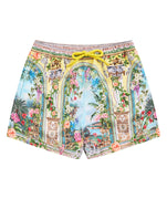 The CAMILLA Tales of Topkapi Palace Boardshort 00037756 features vibrant prints, quick-dry fabric, and drawcord waist—perfect for stylish days by the water.