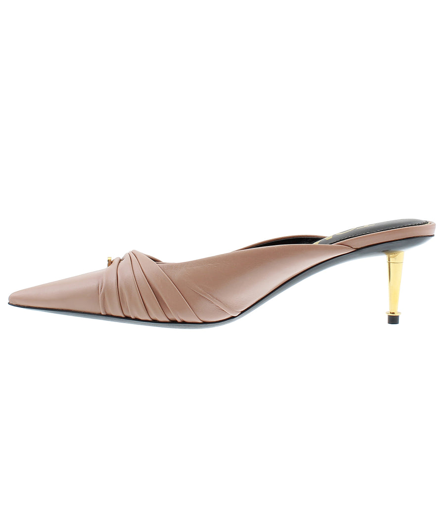 TOM FORD Pointed Pleated Leather Mules W2568T-LKD002