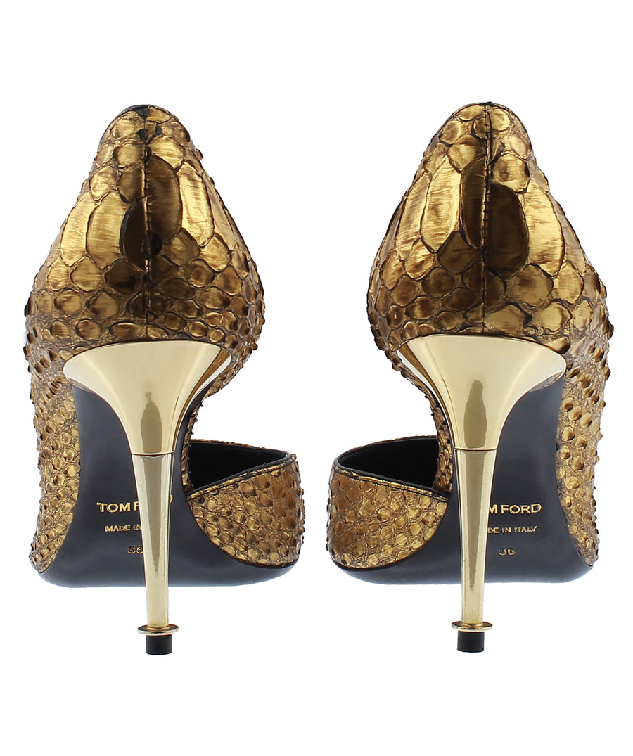 TOM FORD Python Leather D'Orsay Pointed Pumps W1292T-PYT