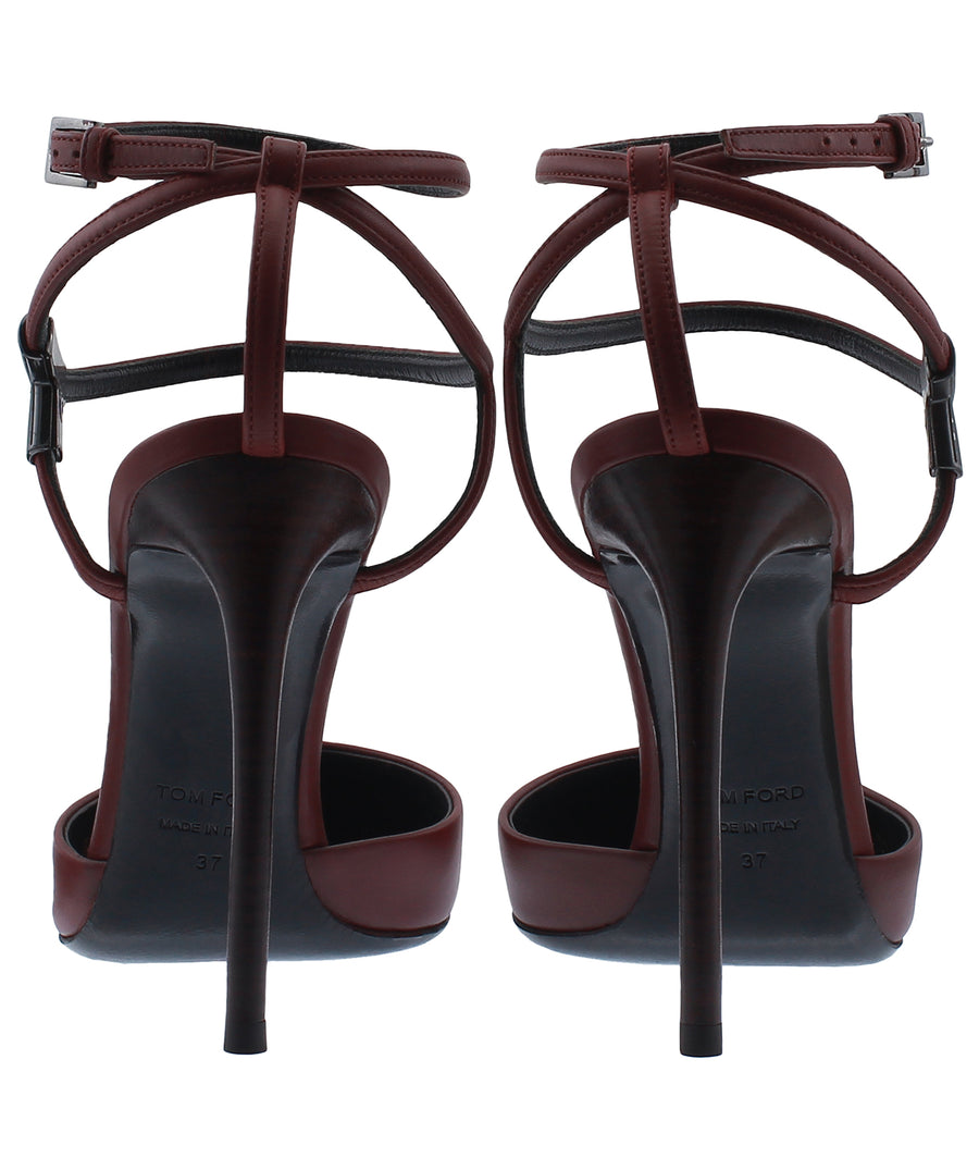 TOM FORD Double Ankle Wrap Leather Sandals W2041R-SCA