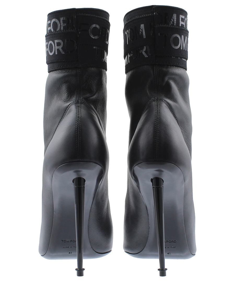 TOM FORD Logo Bandage Leather Boots W2296L-NSE