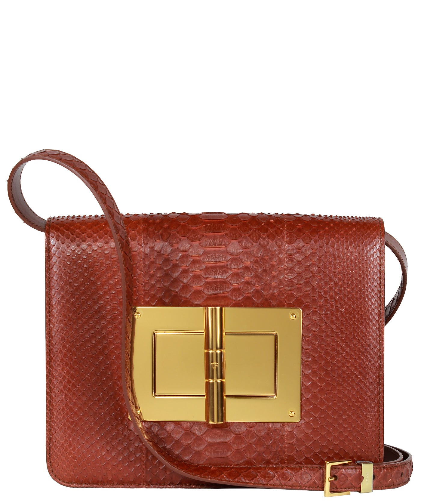 Shop Tom Ford Laminated Python Small Chain Natalia Bag