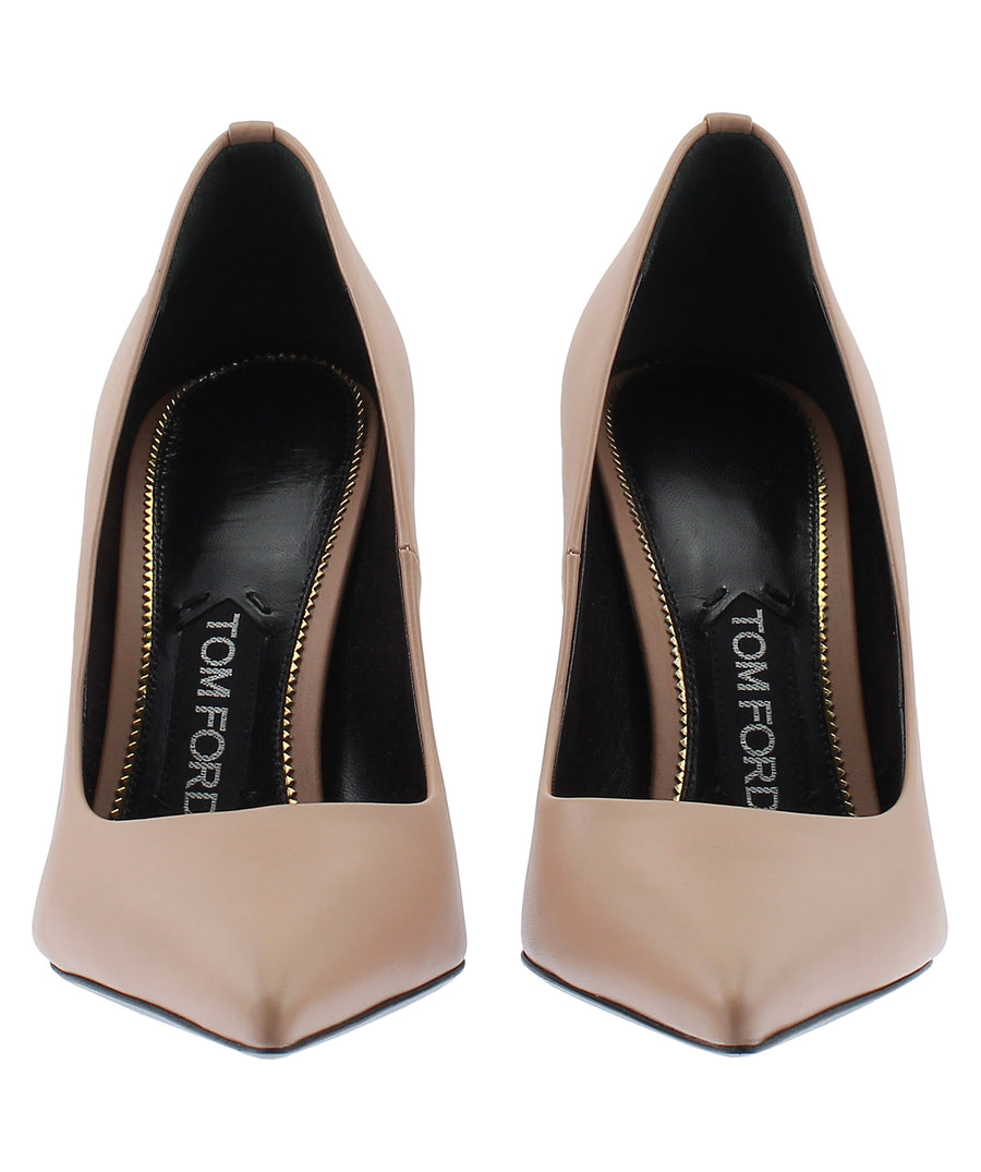 TOM FORD Classic Pointed Screw Leather Pumps W2222T-SSO
