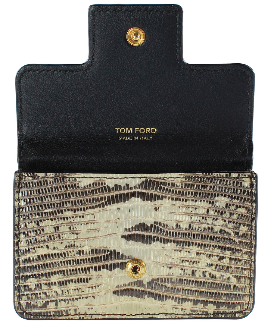 TOM FORD  Lizard Leather Snap Card Holder S0248T-T07