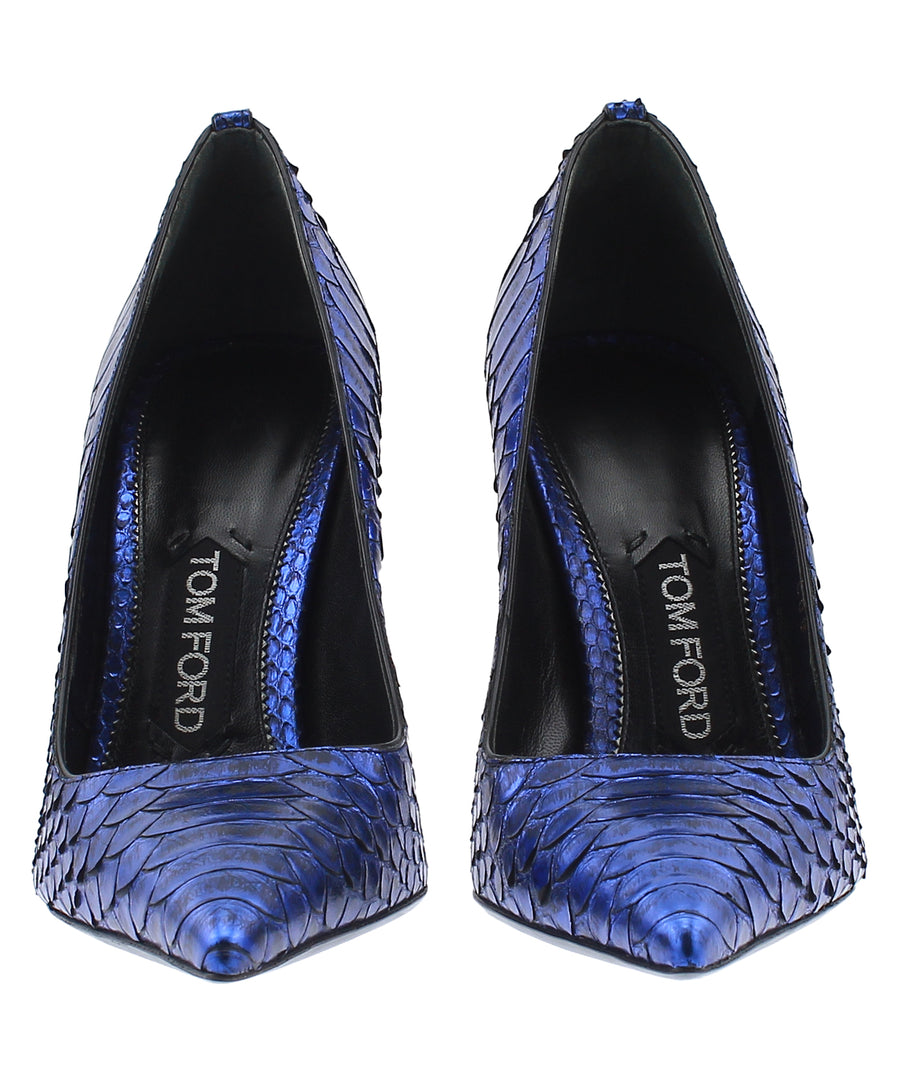 TOM FORD Classic T-Screw Pointed Python Leather Pumps W2222D-PYT