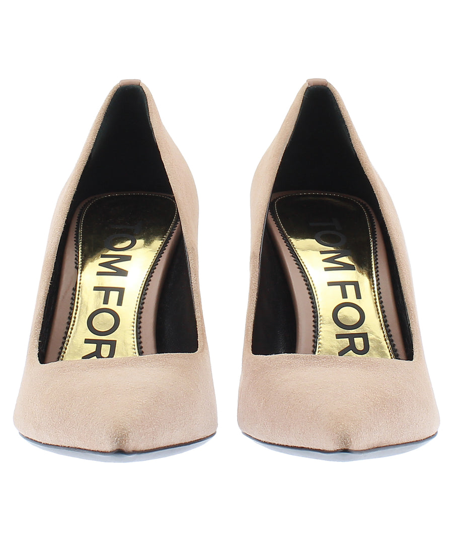 TOM FORD Classic T-Screw Pointed Suede Pumps W2326K-SSF