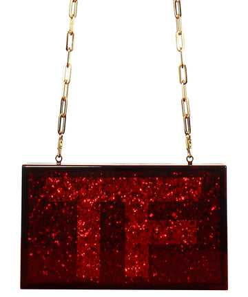 TOM FORD  Glittered Plexiglass Box Clutch Bag With Chain Strap L1124T-X57