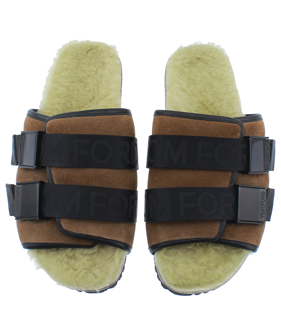 TOM FORD Fur Lining Slipper Sandals J1131T-MEC
