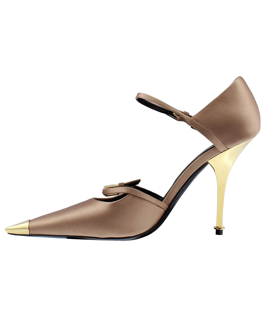 TOM FORD Double Strap Mary Jane Satin Pumps W2445T-STA