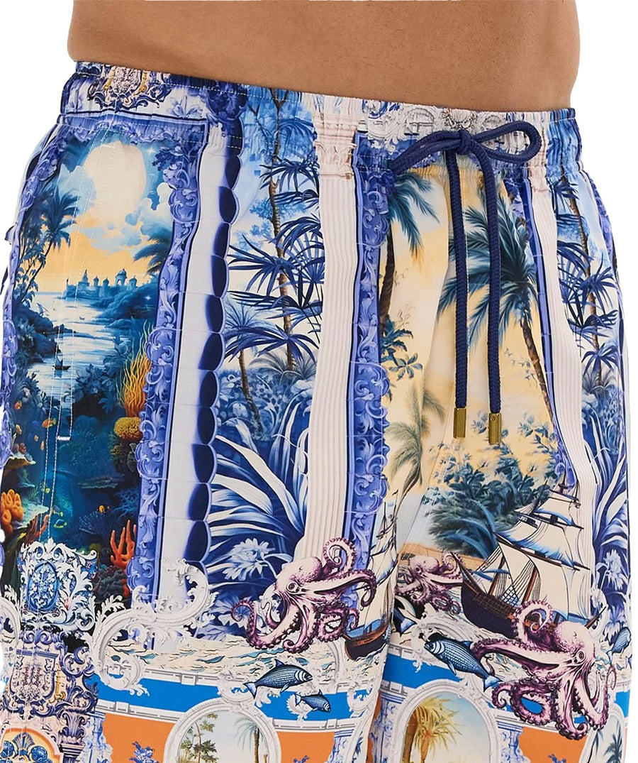 CAMILLA Song Of Saint Anthony Boardshort 00033177 showcasing vibrant baroque-inspired prints, adjustable drawstring waist, and relaxed fit for beachside comfort