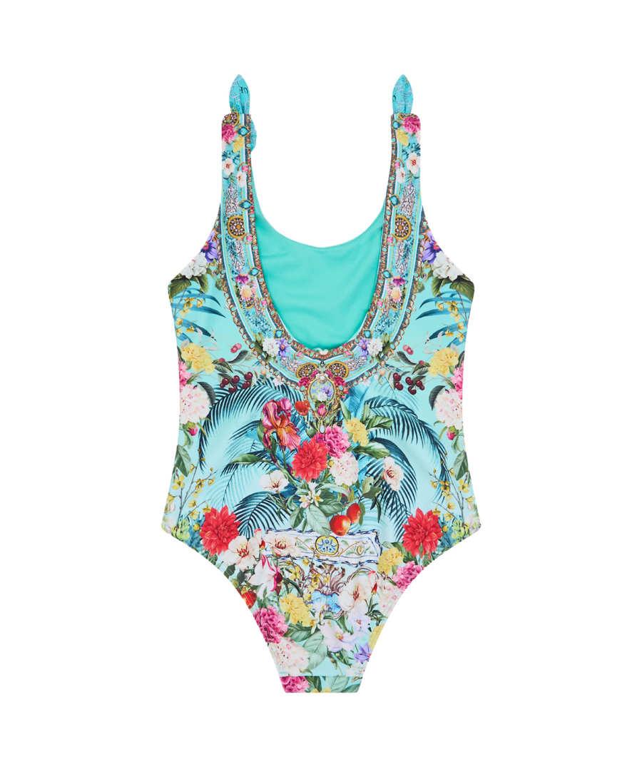 CAMILLA Gardens Of Queluz One Piece Swimsuit 00034324 – A luxurious one-piece swimsuit featuring an ornate garden-inspired print, elegant silhouette, and premium fabric