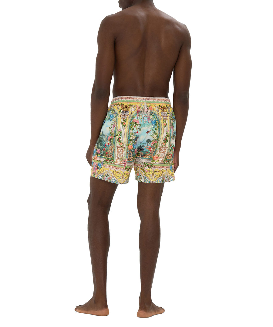 The CAMILLA Tales of Topkapi Palace Boardshort 00036482 features bold prints, quick-dry fabric, and a drawstring waist—ideal for stylish days by the water.
