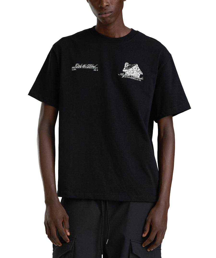ONLY THE BLIND Aspen Mountain Lodge T-Shirt OTB-T1647 – premium cotton tee featuring mountain-inspired design, blending luxury detail with streetwear edge.