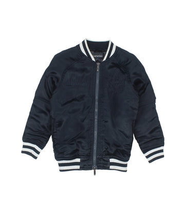 MAHARISHI Tour Jacket B22MH5220 features signature embroidery on a classic souvenir silhouette, blending military style with sustainable design.