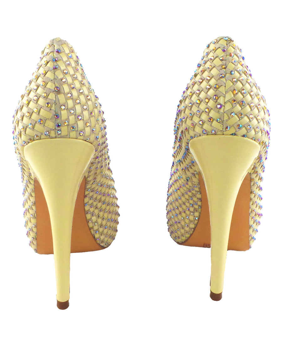 Vigo Nude Studded Peep-Toe Platform