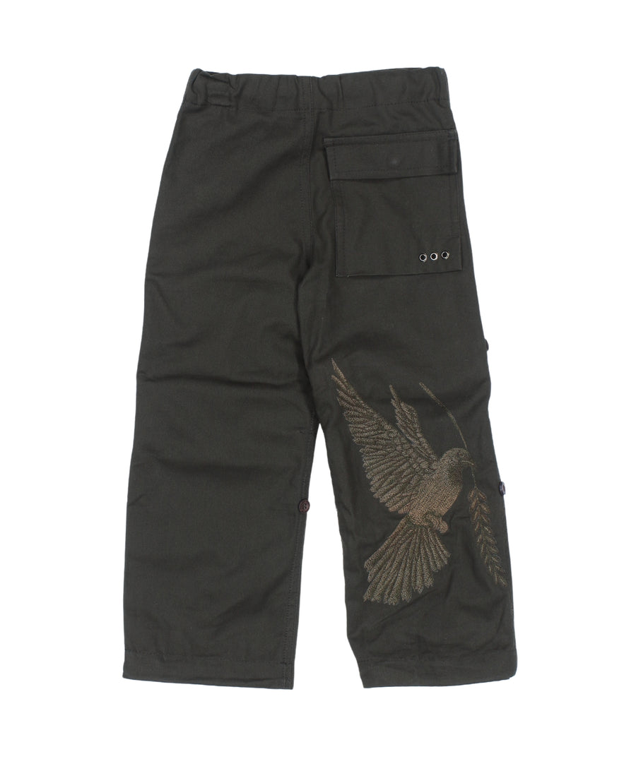 The Maharishi Peace Dove Snopants 5603 feature dove embroidery, adjustable Snocord® fit, and durable fabric—blending comfort with symbolic street style.
