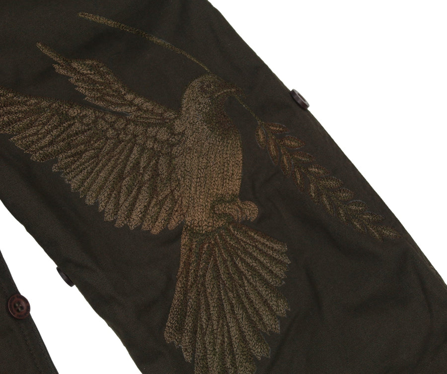 The Maharishi Peace Dove Snopants 5603 feature dove embroidery, adjustable Snocord® fit, and durable fabric—blending comfort with symbolic street style.