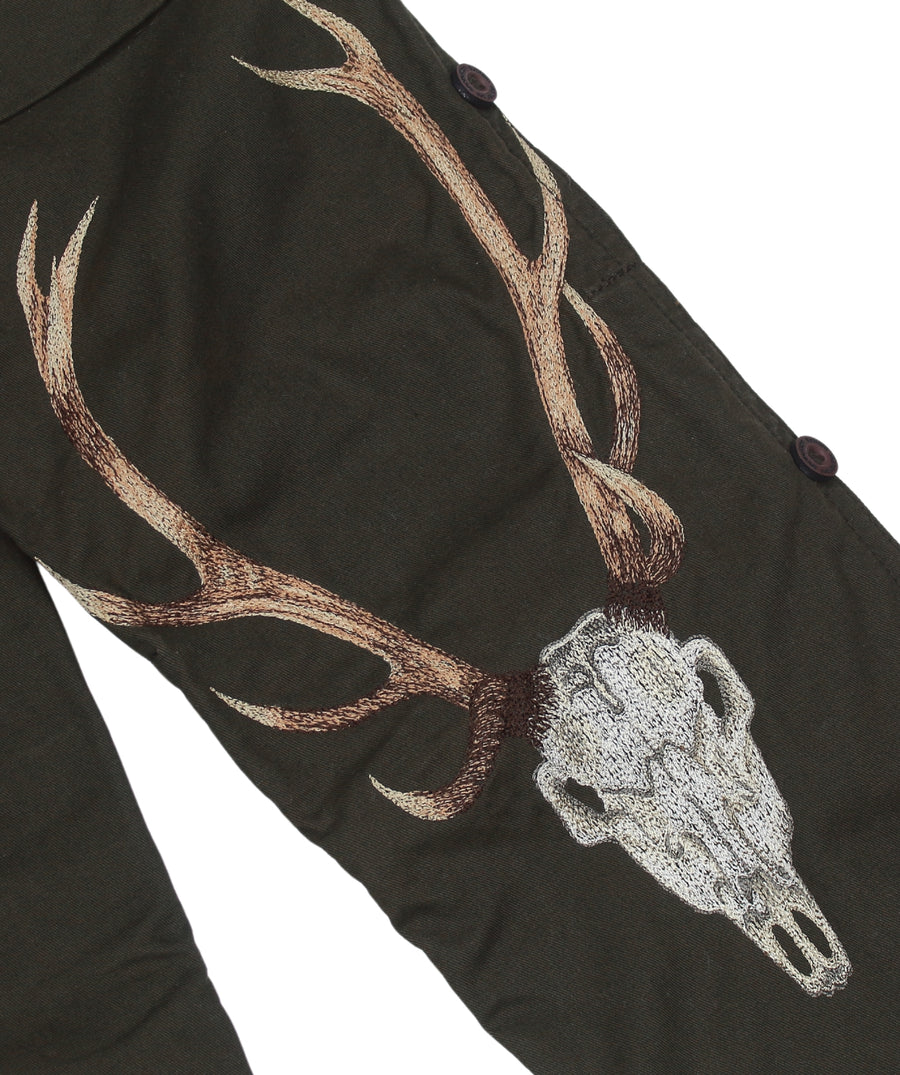The Maharishi Boy's Antlers Snopants 5612 feature antler embroidery, adjustable fit, and durable fabric—perfect for bold style and everyday comfort.