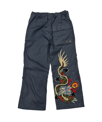 The Maharishi Dragon Boys Snopants 1115 feature detailed dragon embroidery, adjustable waistband, and durable fabric—perfect for bold, everyday style.