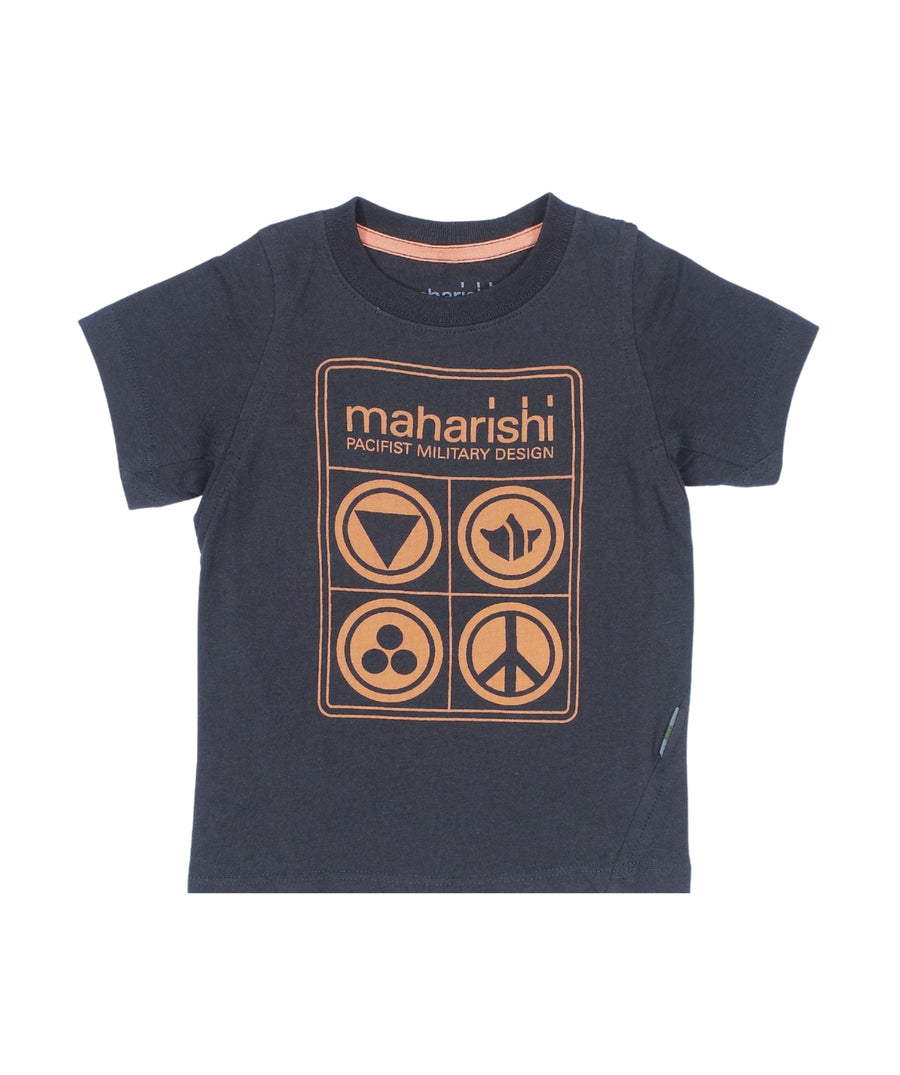 The MAHARISHI Pacifist Symbols T‑Shirt 5619 features bold peace icon prints, premium organic cotton, and relaxed fit—perfect for statement styling with sustainable flair.