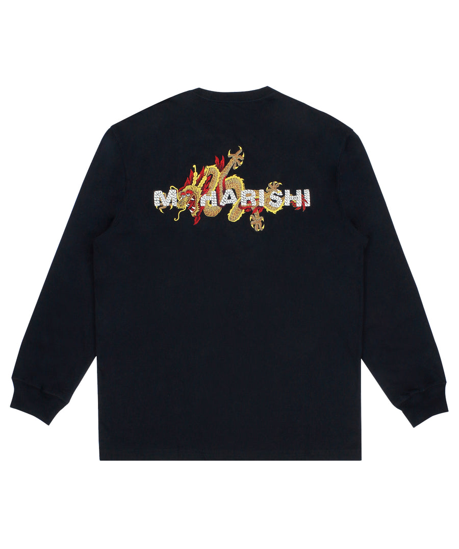 MAHARISHI Golden Sun Dragon Longsleeve T-Shirt 302MH8099