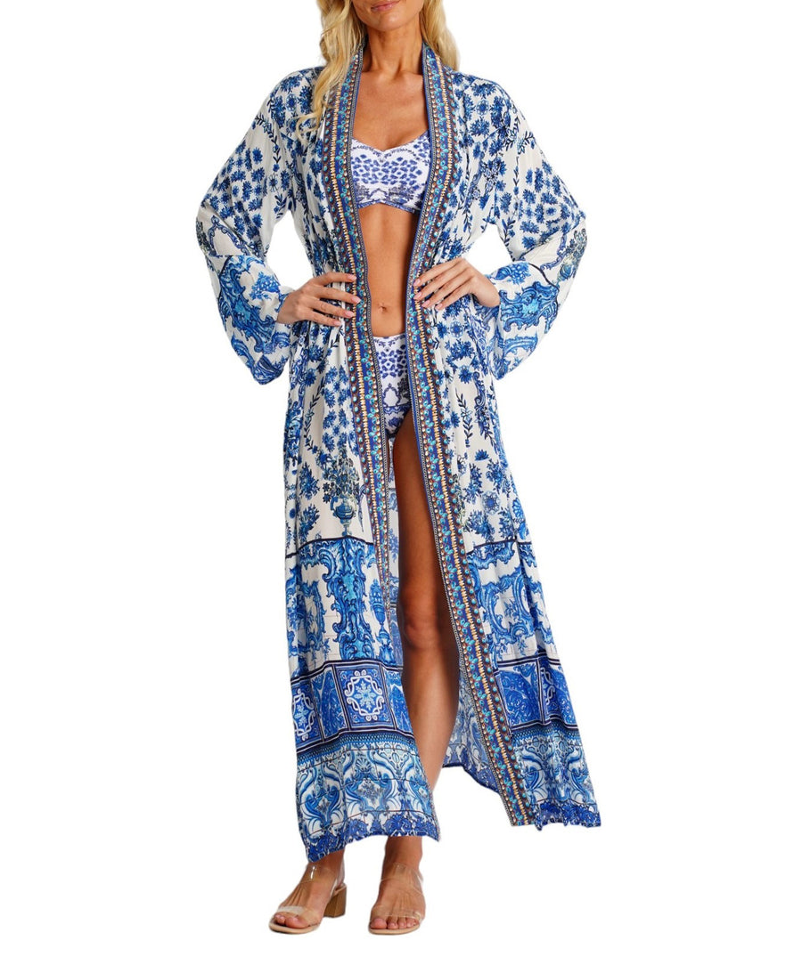 LA MODA Cleopatra Long Cape 25034 LC – A flowing and elegant long cape featuring a regal Cleopatra-inspired design, lightweight fabric, and a graceful drape, perfect for layering and resort wear