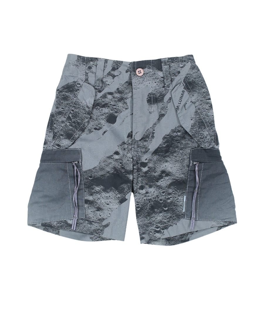 MAHARISHI Lunar Bonsai Shorts 8026 feature DPM camo print, organic cotton, drawcord waist, and raw hem—designed for comfort, style, and utility.
