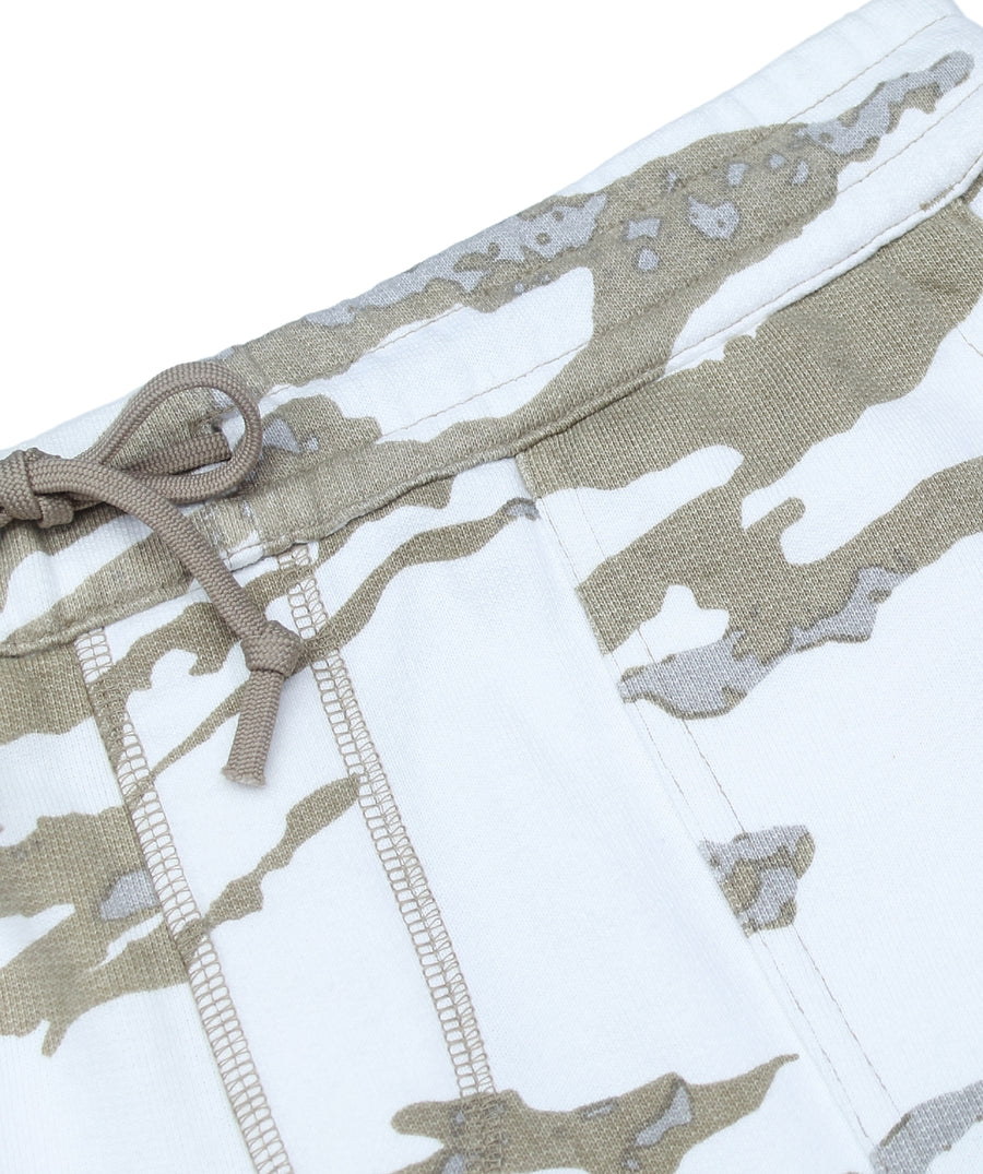 The MAHARISHI Camo Sweatshorts B11MH5504 feature a bold camo print, soft cotton fabric, and elastic waistband—perfect for laid-back, everyday comfort.