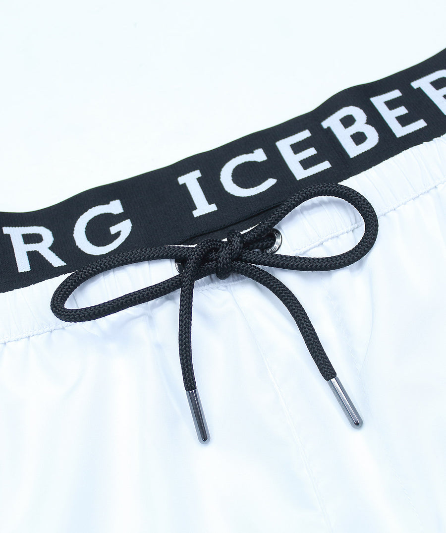 ICEBERG Branded Elastic Medium Boardshort ICE25MBM02 – Stylish boardshorts with a branded elastic waistband, quick-dry fabric, and a comfortable medium-length fit