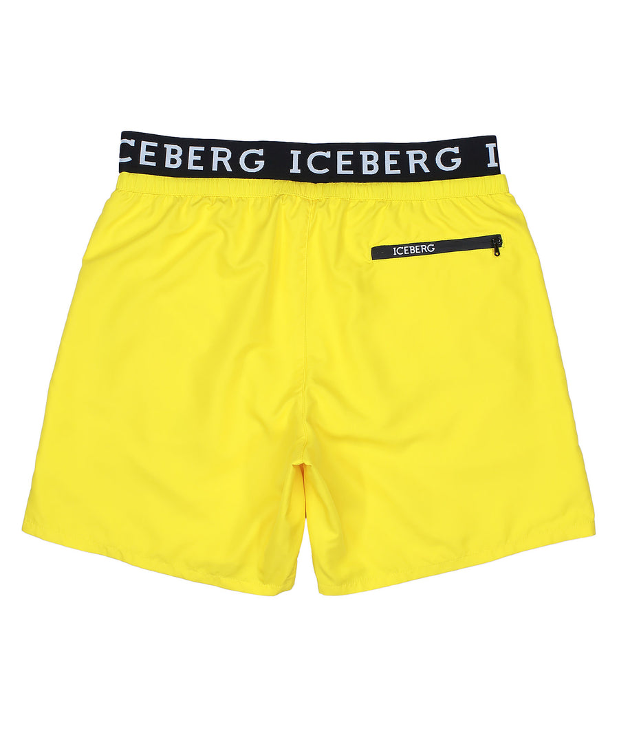 ICEBERG Branded Elastic Medium Boardshort ICE25MBM02 – Stylish boardshorts with a branded elastic waistband, quick-dry fabric, and a comfortable medium-length fit
