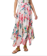 Long Georgette Skirt With Floral Print