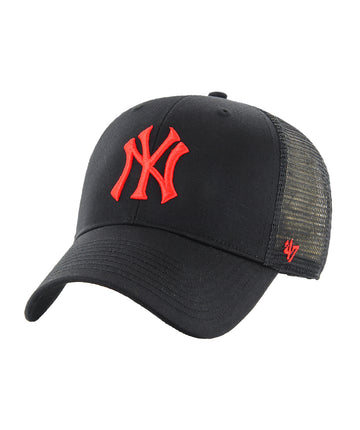 47 MLB New York Yankees Branson MVP Cap F11B-BRANS17CTP-BKN – classic trucker cap with breathable mesh, curved visor, and iconic Yankees logo.