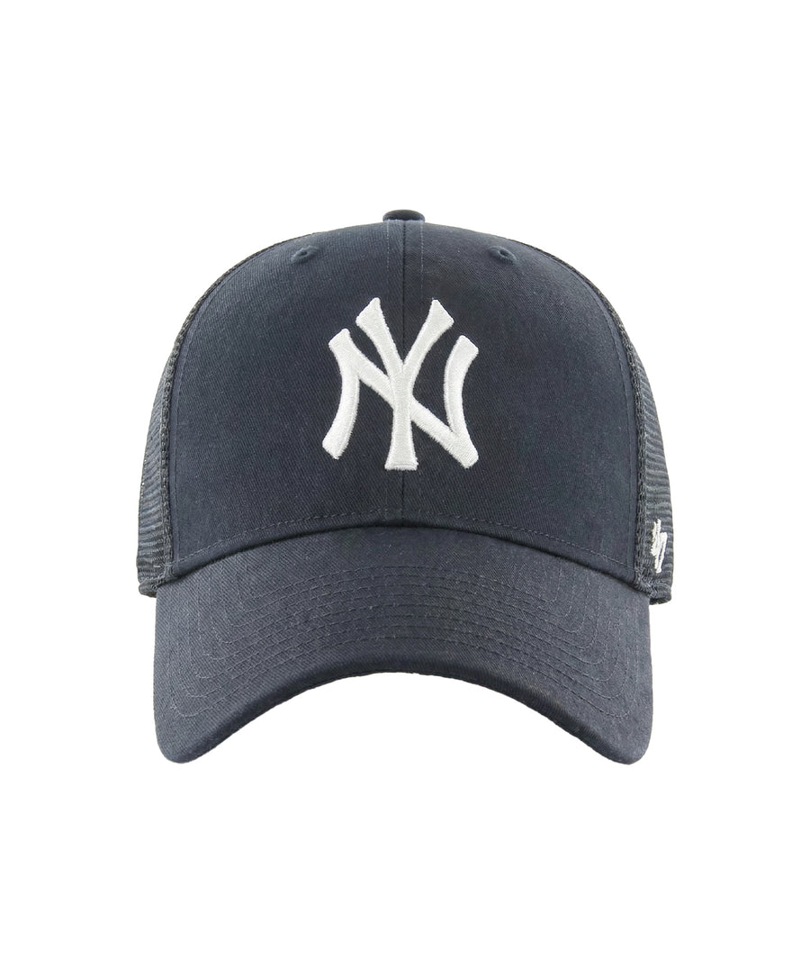 Features a bold embroidered Yankees logo, curved brim, side 47 logo, and custom-fit snapback. Durable build with ventilation and one-size design.