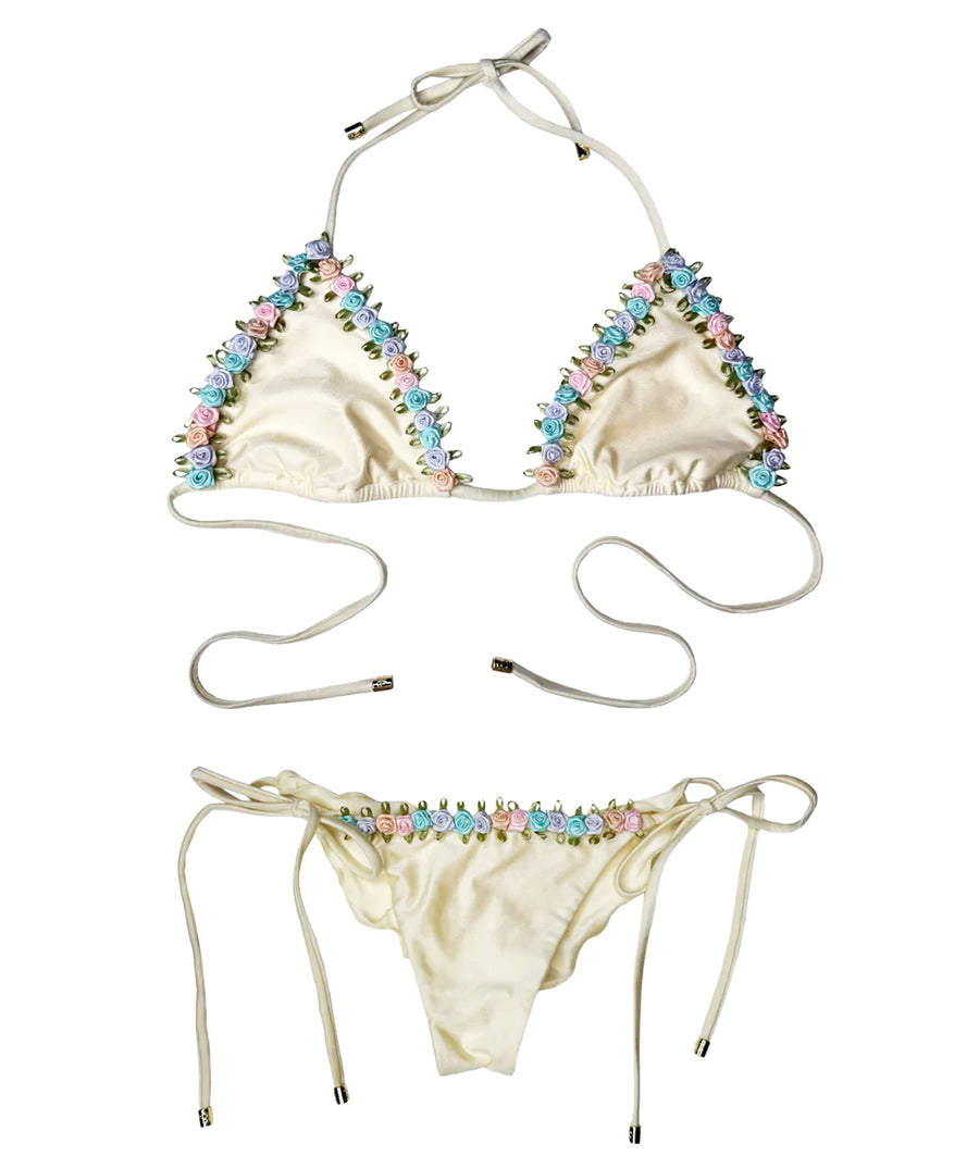 BEACH BUNNY Secret Garden Bikini B2506T1B1 – A floral-inspired bikini with intricate lace detailing, supportive design, and a sensuous, feminine silhouette