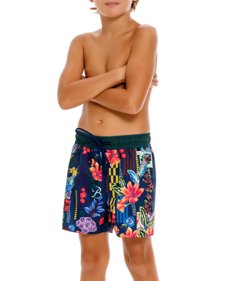 AGUA BENDITA Nick Citrus Swim Shorts 18216 – Bold swim shorts featuring a vibrant citrus-themed print, quick-drying fabric, and a comfortable tailored fit