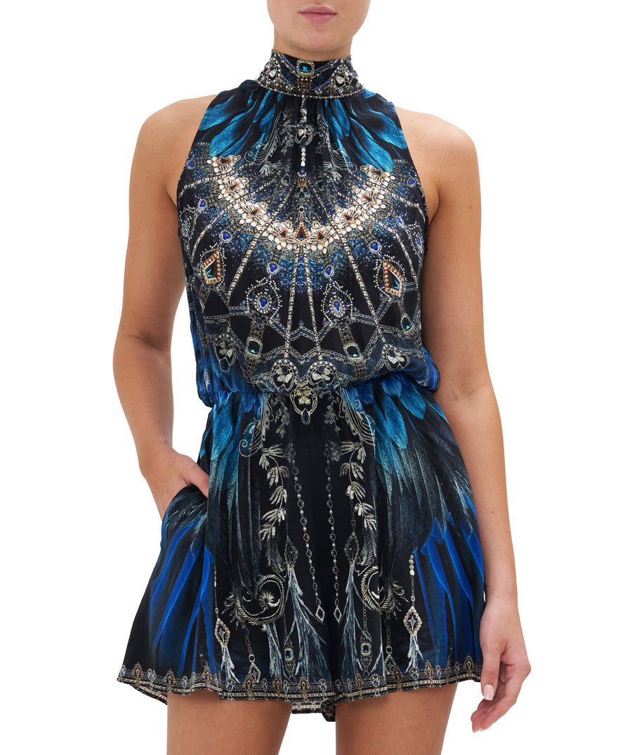 CAMILLA  Ground Control Neck Tie Playsuit 21454