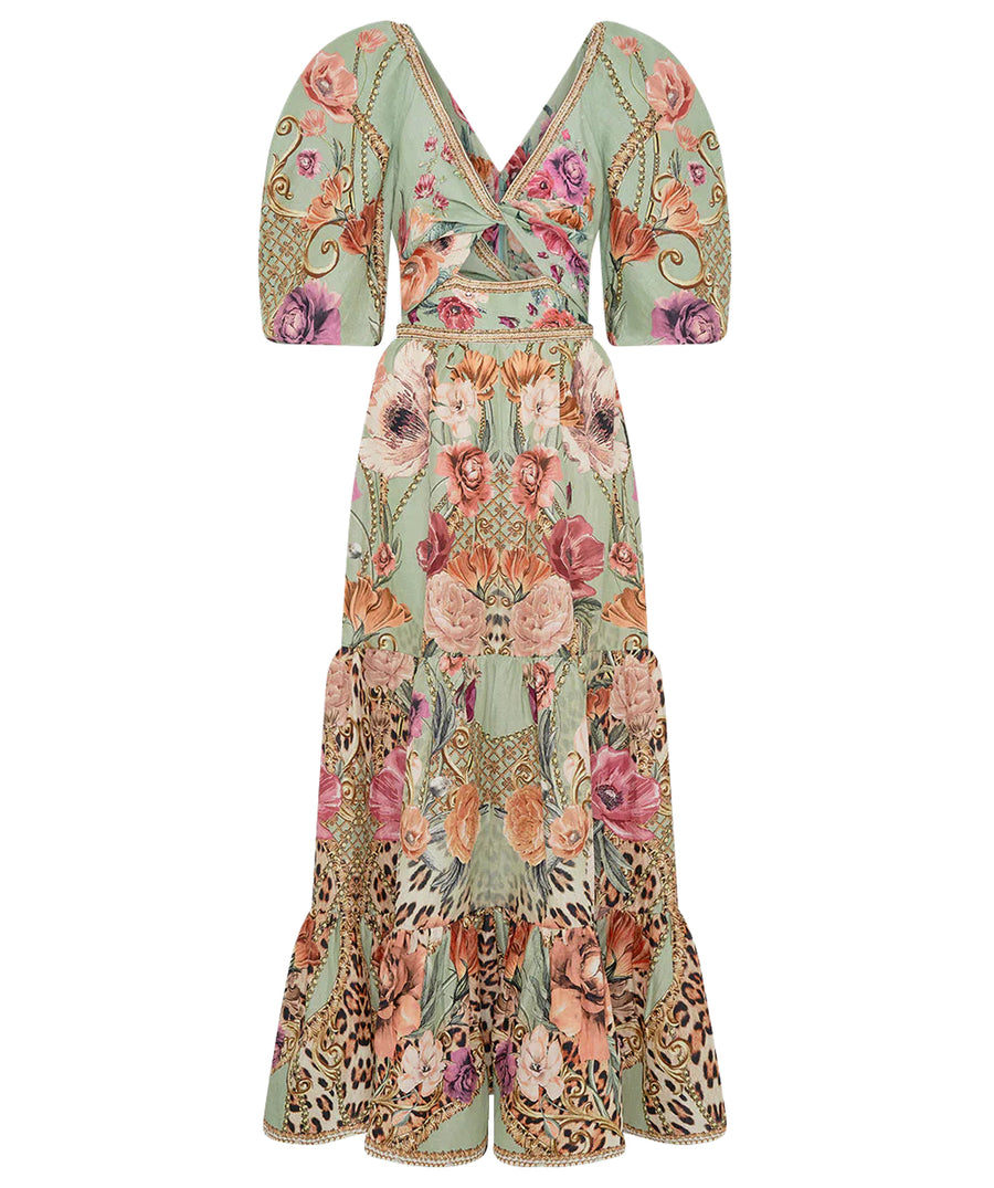 CAMILLA Grow and Glow Tiered Puff Sleeve Long Dress 00022333