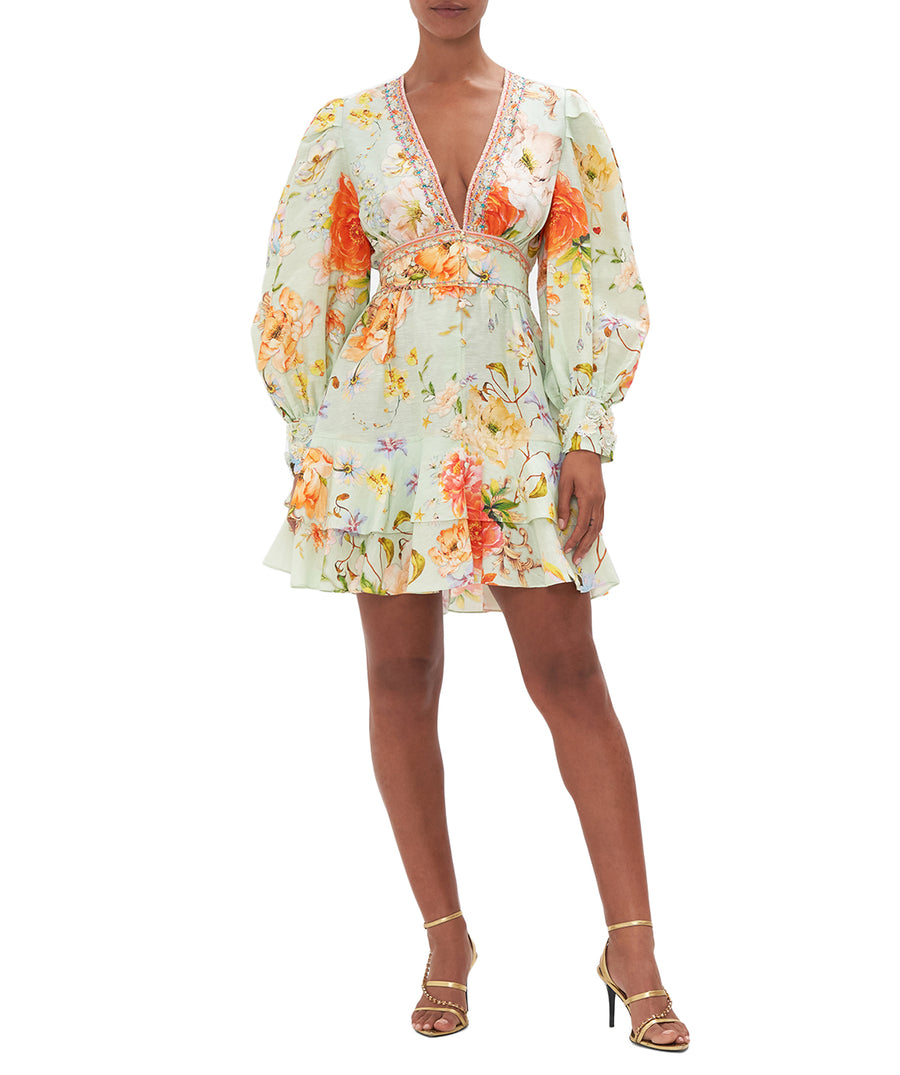 CAMILLA Talk the Walk Button Front Frill Dress 00022939