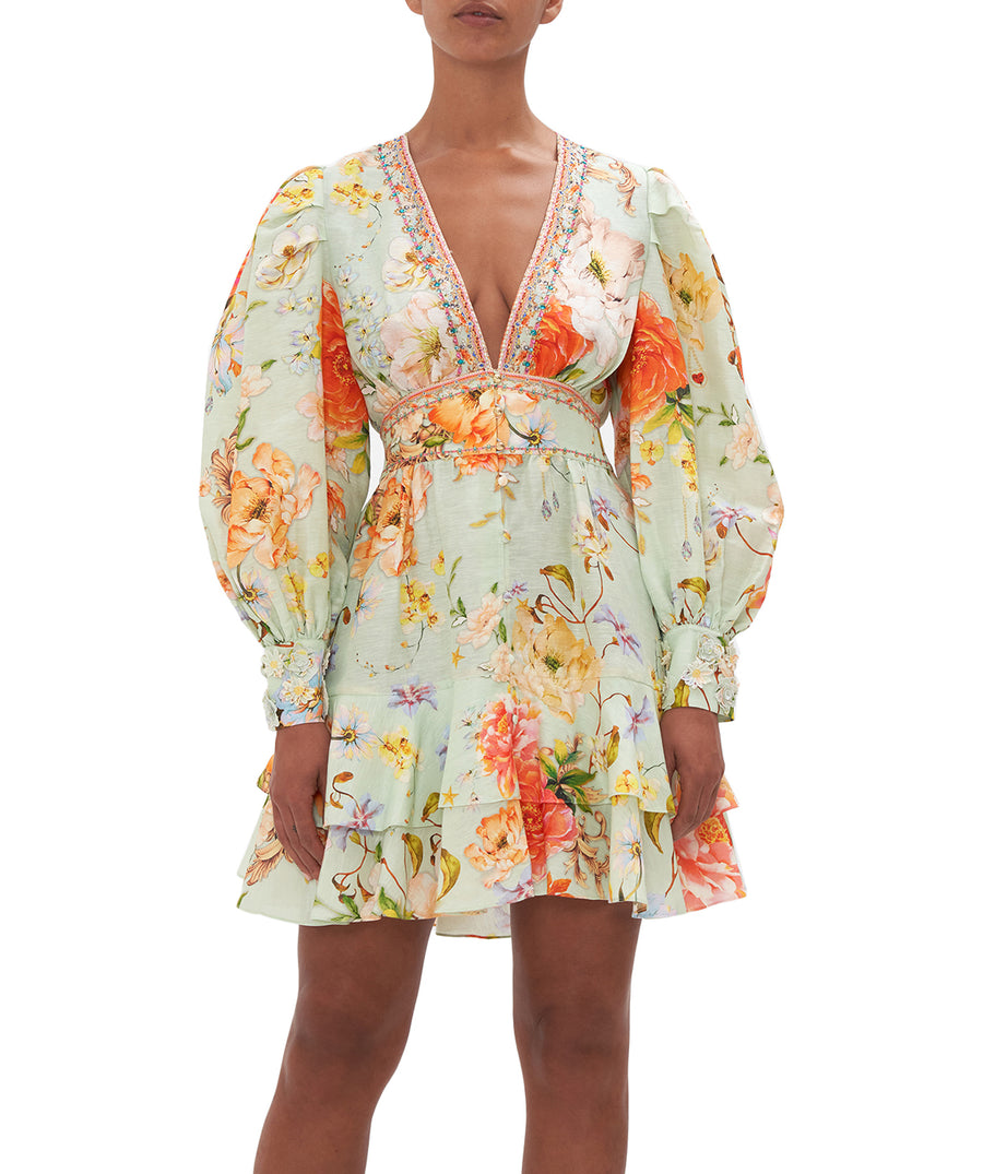 CAMILLA Talk the Walk Button Front Frill Dress 00022939