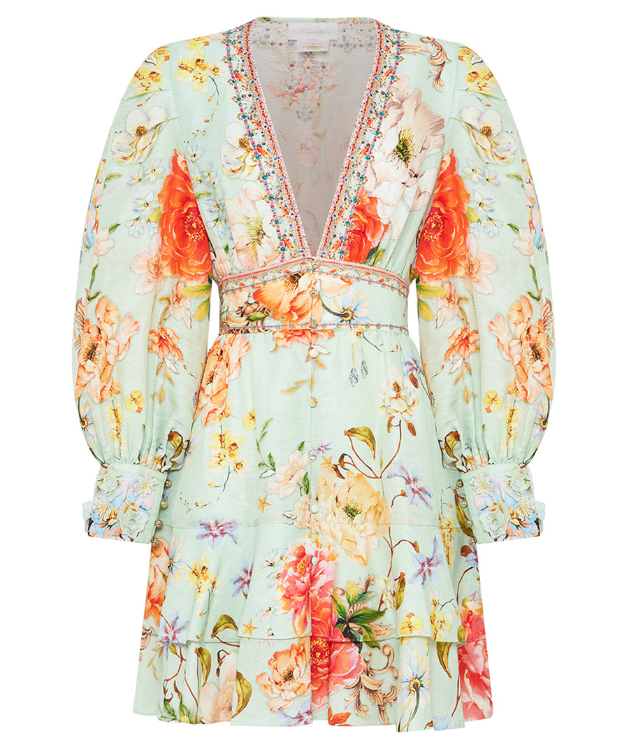 CAMILLA Talk the Walk Button Front Frill Dress 00022939