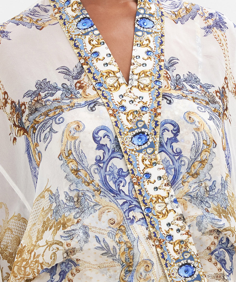 CAMILLA Soul Searching Kimono Layer with Collar 00023256