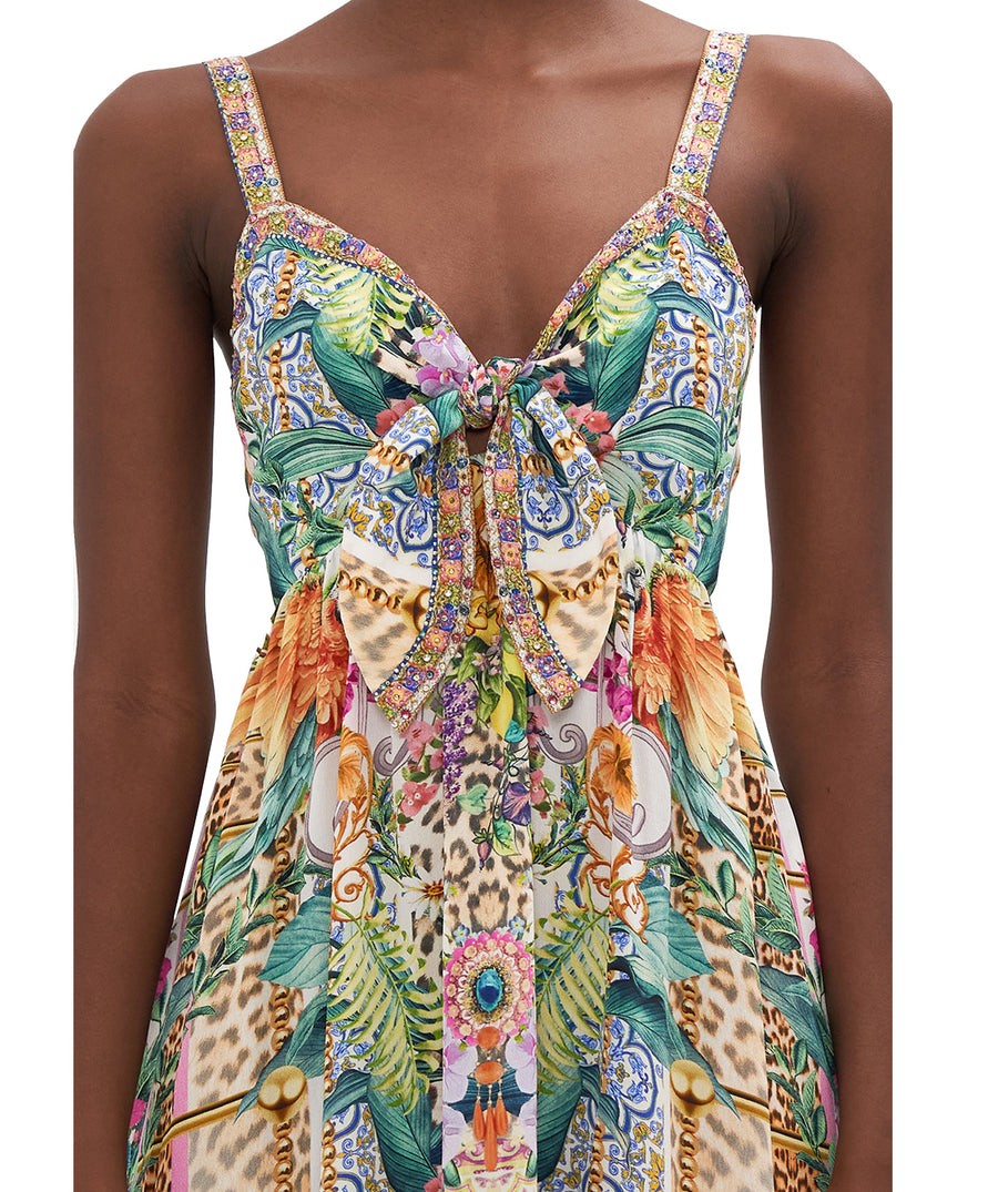 CAMILLA Flowers of Neptune Tie Front High Low Dress 00025610