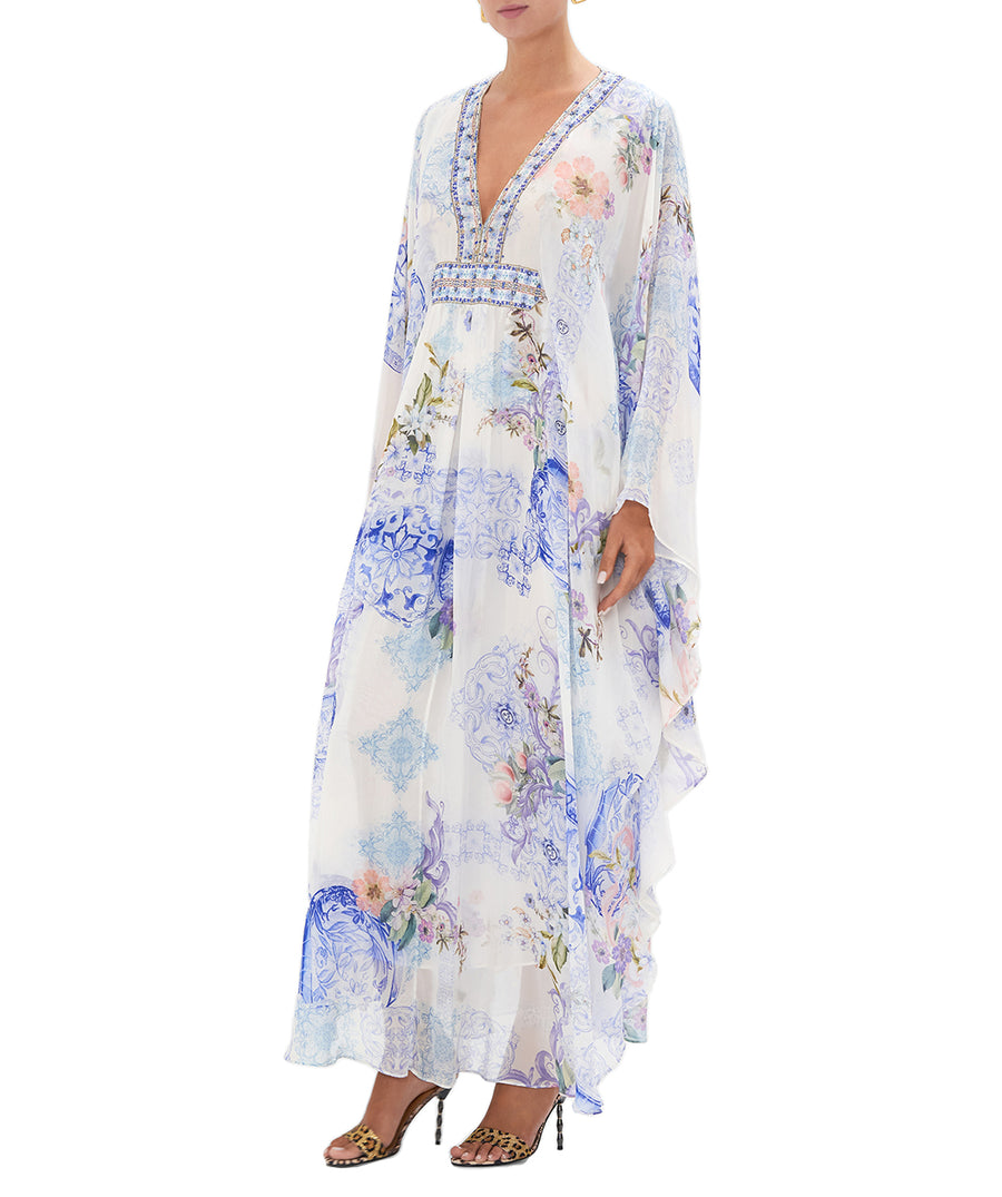 CAMILLA Paint Me Positano Long Kaftan with Waist Detail 00026619