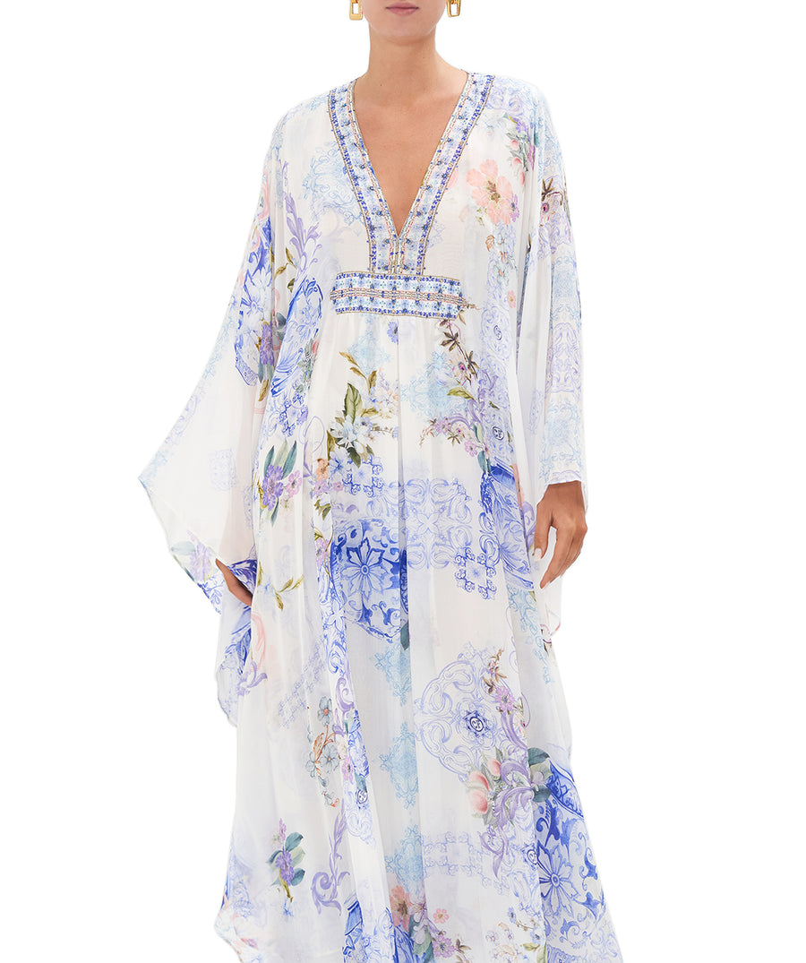 CAMILLA Paint Me Positano Long Kaftan with Waist Detail 00026619