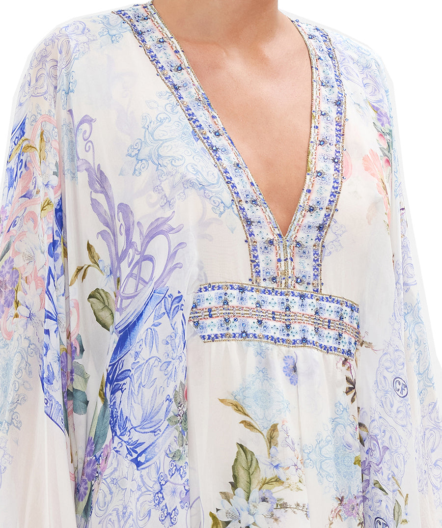 CAMILLA Paint Me Positano Long Kaftan with Waist Detail 00026619