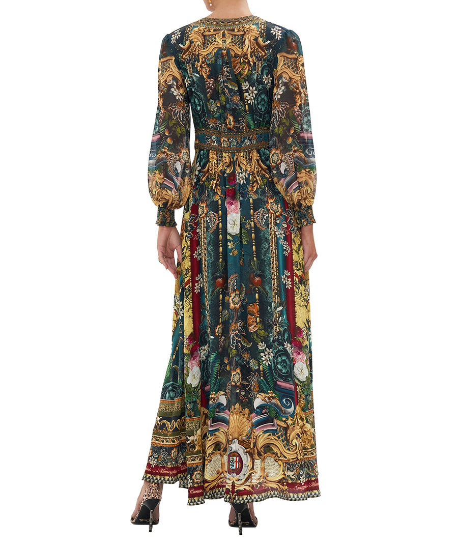 Verdi's World Button Dress With Shaped Waistband 00026636