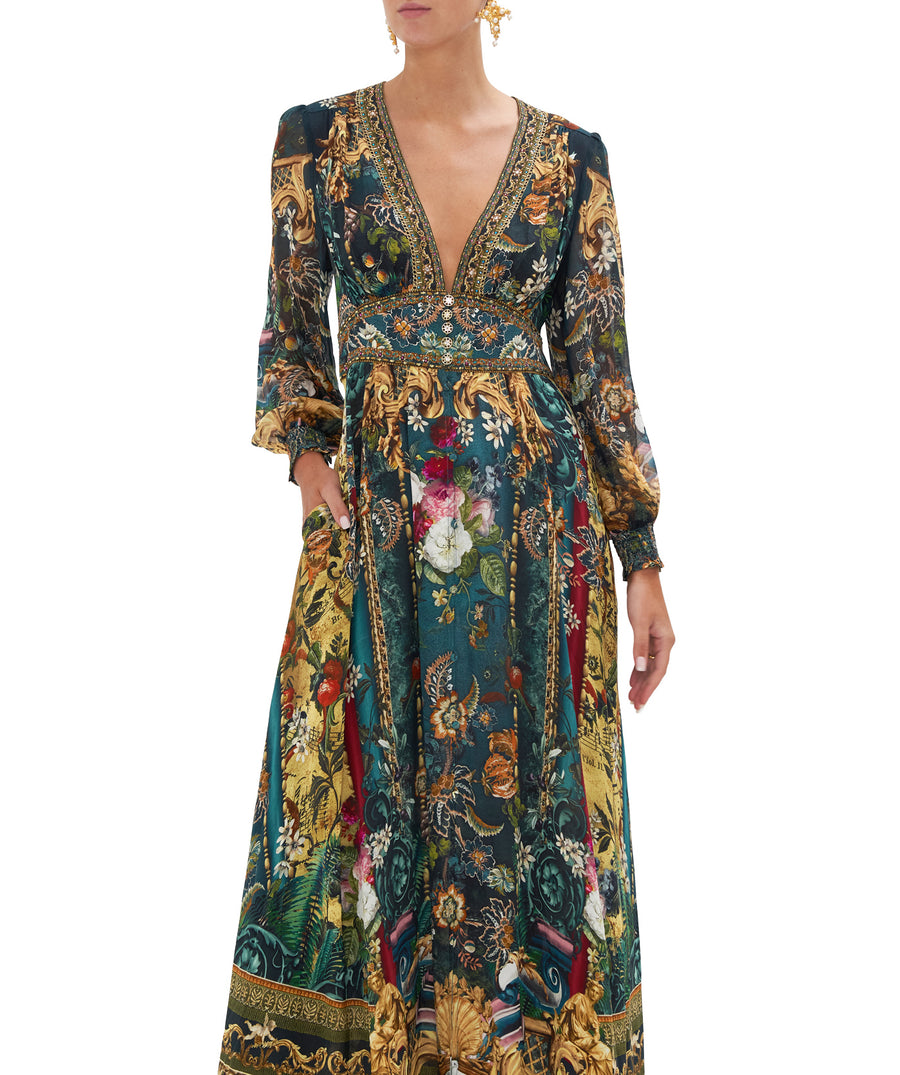 Verdi's World Button Dress With Shaped Waistband 00026636