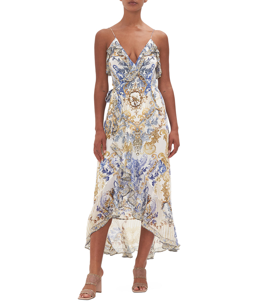 Camilla Soul Searching Long Wrap Dress With Frill 00023252